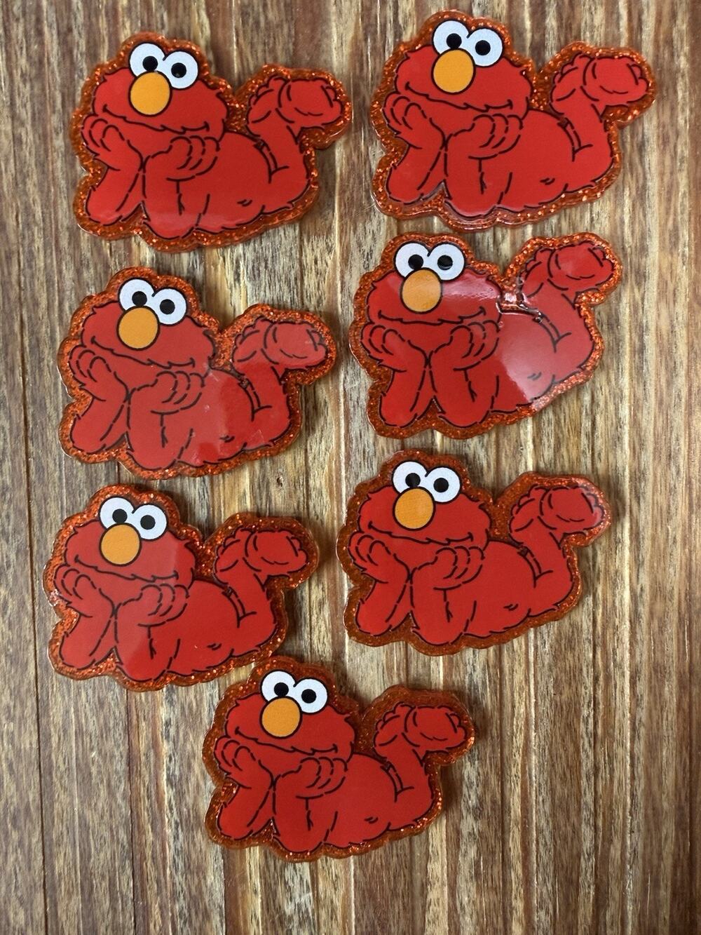 7 Pc Elmo Acrylic Flatbacks